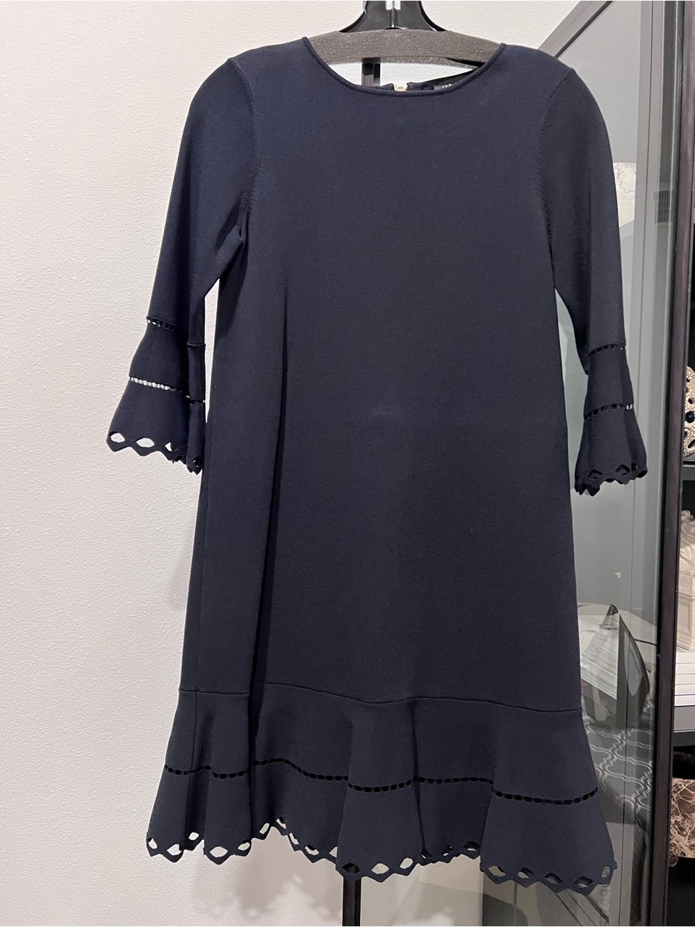 Ted Baker - Navy Scalloped Hem A-Line Dress
